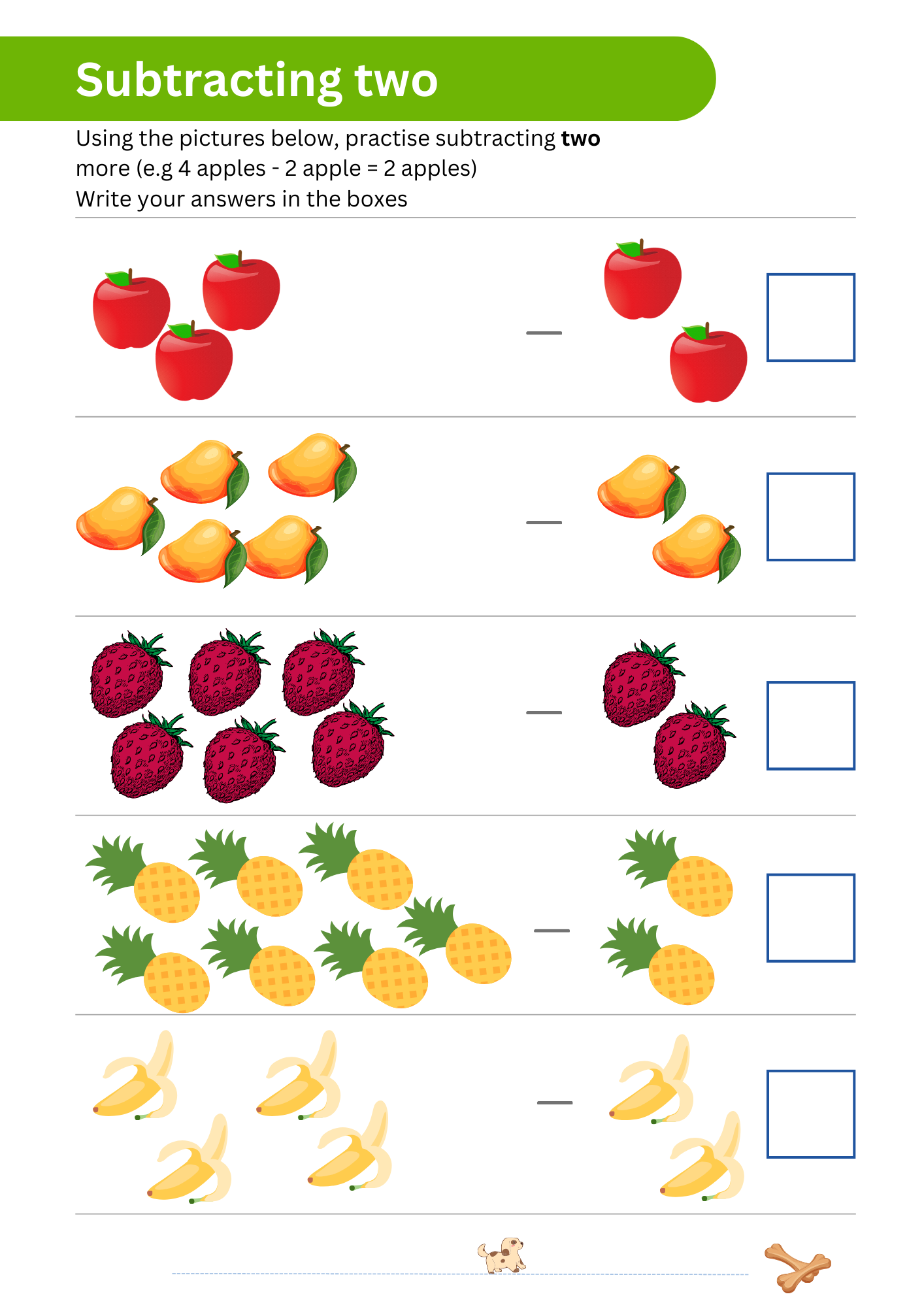 Kindergarten Maths - Subtraction